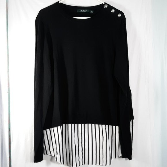 Lauren Ralph Lauren XL Black Shirt Layered Style